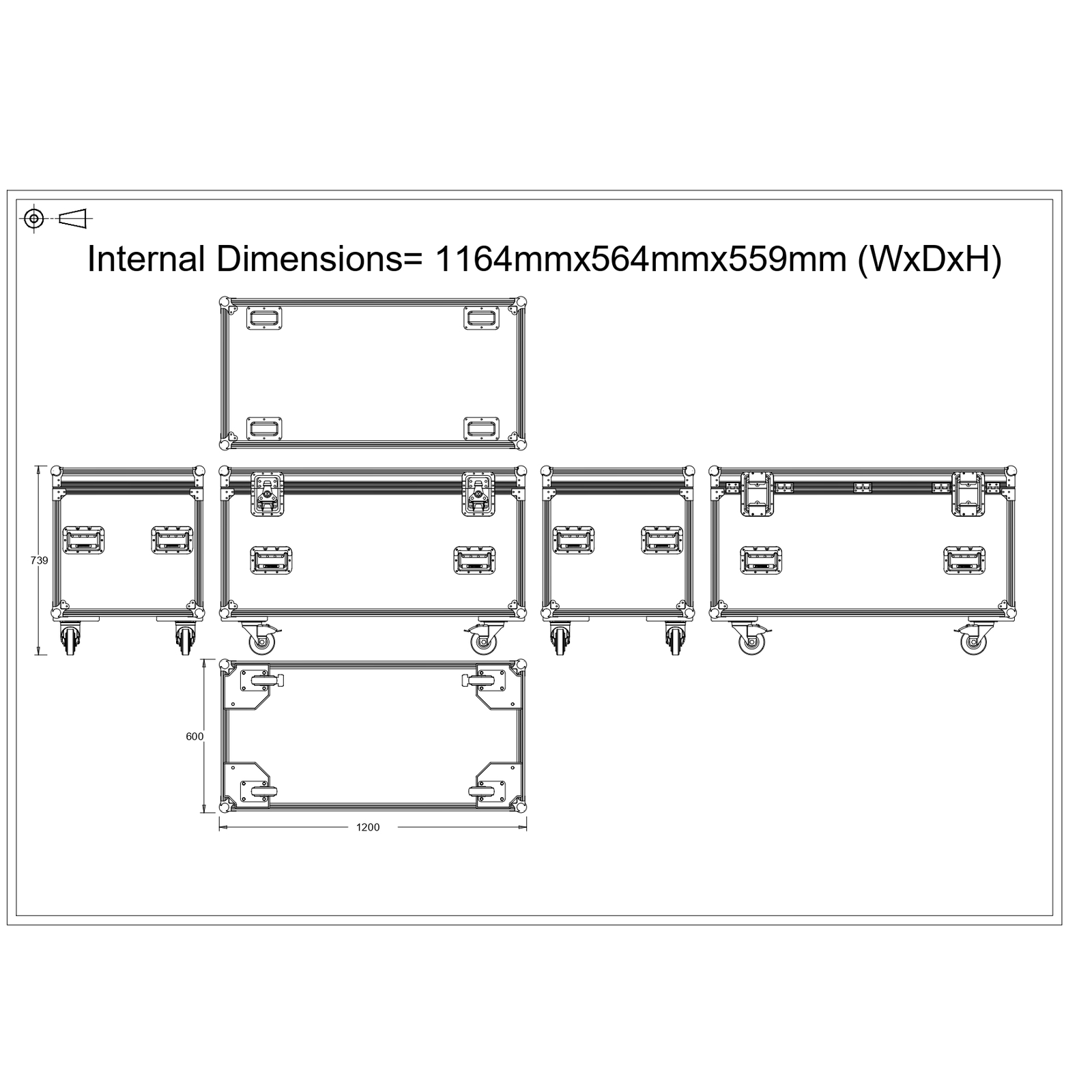 Euro Style Road Trunk Cable Trunk Flight Case (1164mm)